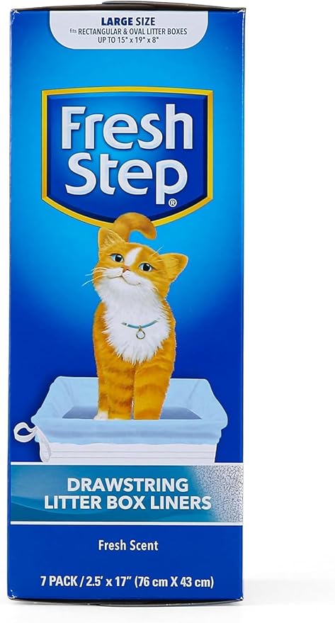 Fresh Step Drawstring Cat Litter Box Liners, Scented Heavy Duty Kitty Litter - Image 2