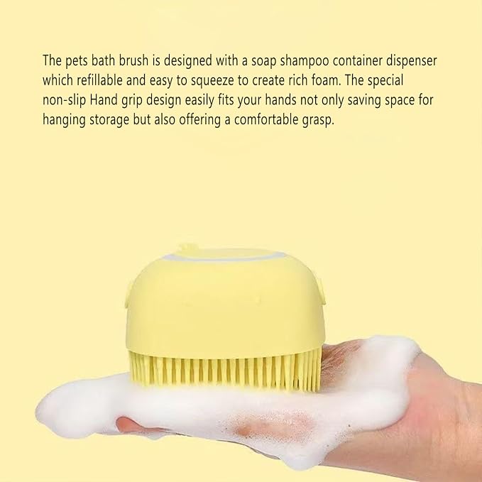 Pets Bath Brush | Scrubber for Bath | Dog Shampoo Brush | Dog Washing/Shower - Image 4