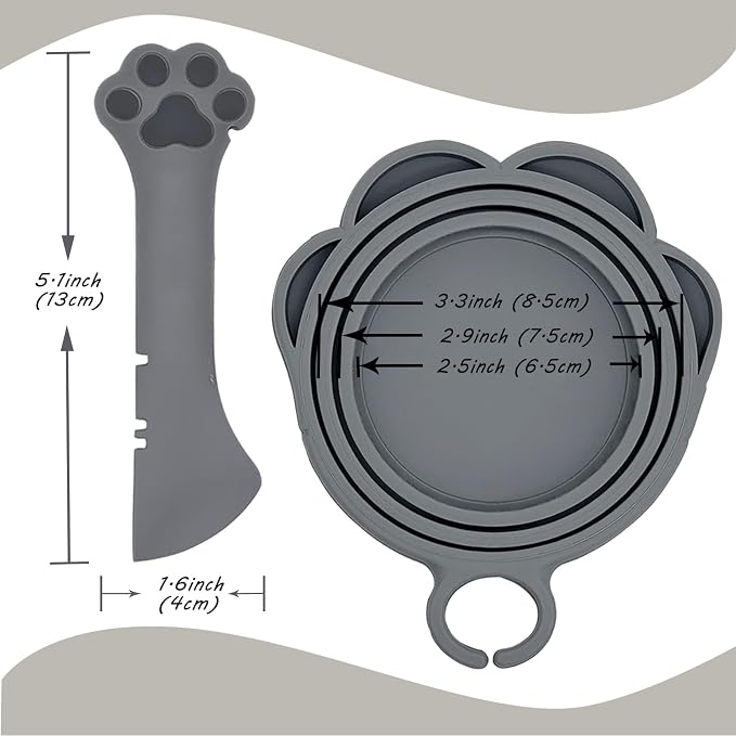 3 Pcs Cat Food Can Covers & One Can Opener | Cute Paw Shape Lids and Opener - Image 4