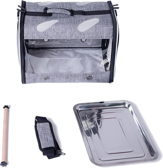 Bird Travel Carrier with Stand Perch, Breathable Bird Carrier Cage Parrot - Image 2