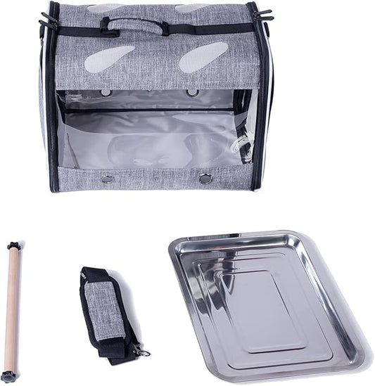 Bird Travel Carrier with Stand Perch, Breathable Bird Carrier Cage Parrot - Image 2