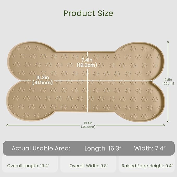 Dog Food Mat Anti-Slip Silicone Dog Bowl Mat Thicker Pet Placemat Waterproof - Image 2