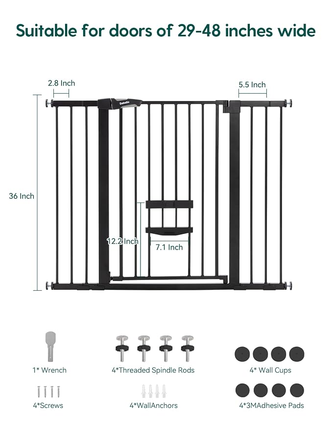 Babelio 36 Inch Extra Tall Baby Gate - Image 5