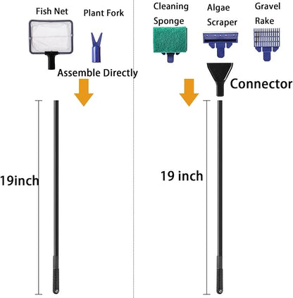 TOPZEA Aquarium Cleaning Tool Kit, 5 in 1 Fish Tank Cleaner Tools Set Including - Image 2
