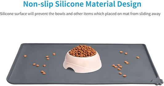 AUDWUD Silicone Waterproof Pet Feeding Mats, Anti Slip Bowl Pad, Dog Mat - Image 2
