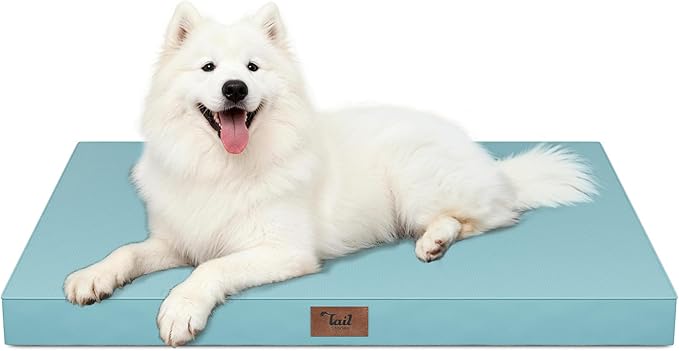 Outdoor Large Washable Dog Bed, Orthopedic Egg Crate Foam Dog Crate Mat by TailStories