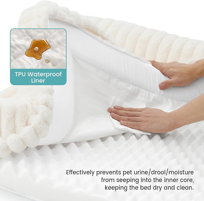 Cute Dog Bed, Faux Rabbit Fur Orthopedic Foam Dog Bed - Image 8