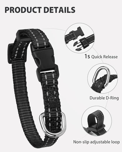 Joytale Small Dog Collar, Reflective and Adjustable Nylon Collar - Image 4