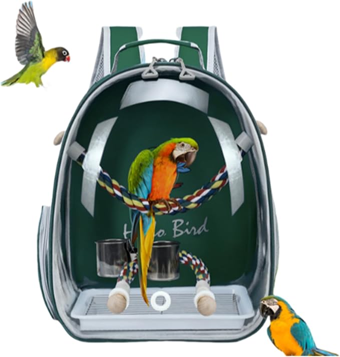 Bird Traval Carrier Cage, Vet Transport Book Bag by Misyue