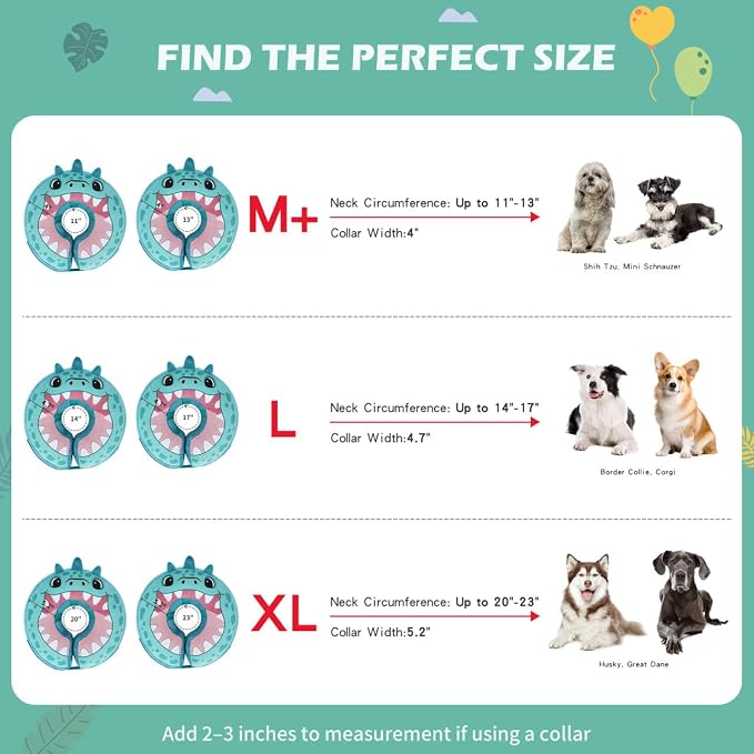 IEUUMLER Inflatable Recovery Dog Collar, Protective Donut Cone, Adjustable Soft - Image 7