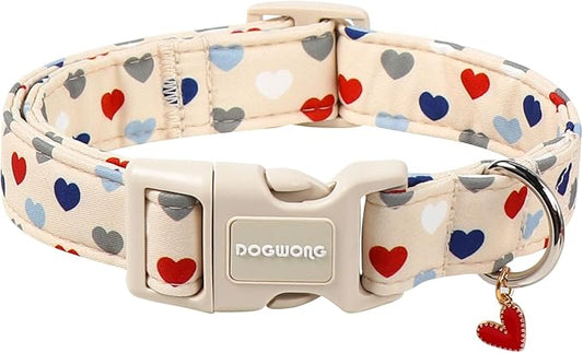 DOGWONG Valentine's Dog Collar-Hearts Print Dog Collar by DOGWONG