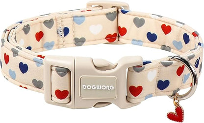 DOGWONG Valentine's Dog Collar-Hearts Print Dog Collar by DOGWONG