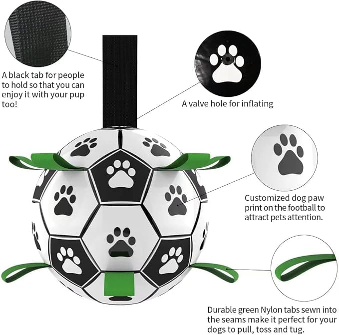 Dog Toys Soccer Ball with Straps, Interactive Toys - Image 3