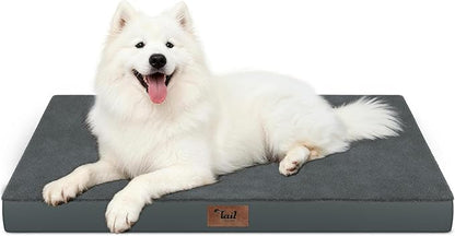 Large Comfy Washable Dog Bed, Orthopedic Egg Crate Foam Dog Crate Mat by TailStories