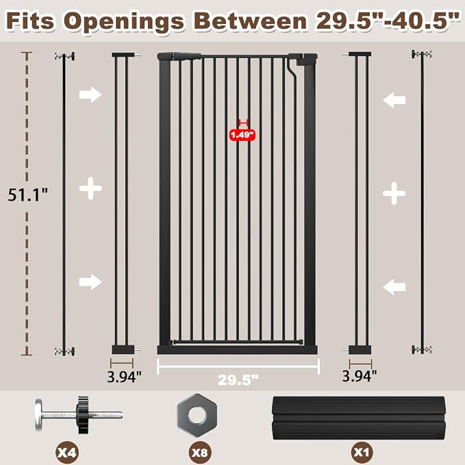 Fairy Baby 51.18" Extra Tall Cat Gate - Image 2