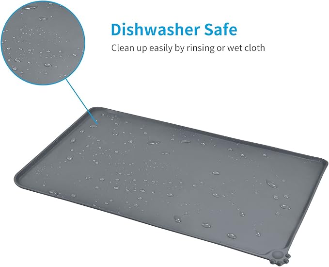 AUDWUD Silicone Waterproof Pet Feeding Mats, Anti Slip Bowl Pad, Dog Mat - Image 5