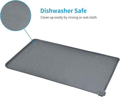 AUDWUD Silicone Waterproof Pet Feeding Mats, Anti Slip Bowl Pad, Dog Mat - Image 5