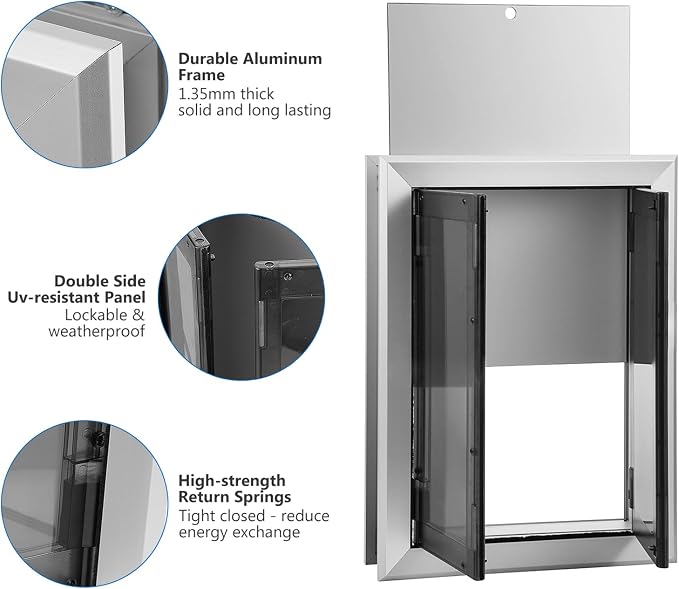 Large Dog Door, Aluminum Frame Doggy Door, Weatherproof Dogs Doors - Image 6