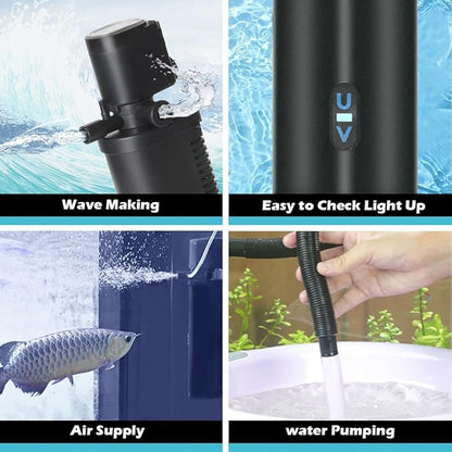 Aquarium Filter for 10-45 Gallon Tank, U-V Fish Tank Green Clean Machine - Image 6