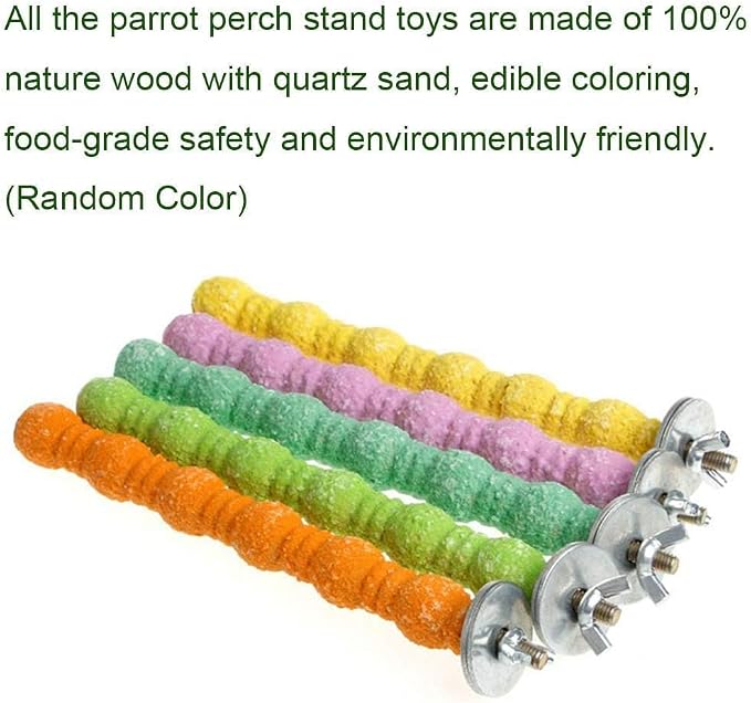 kathson 10PCS Bird Perch Parrot Stand Cage Accessories Natural Wooden Stick Paw - Image 6