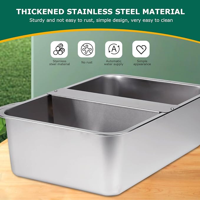 6 Gal Automatic Dog Water Bowl Dispenser Stainless Steel Dog Waterer - Image 4
