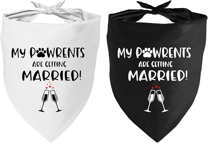 Getting Married Pet Dog Bandana, Engagement Announcement Dog Wedding Bandana by YROVWENQ