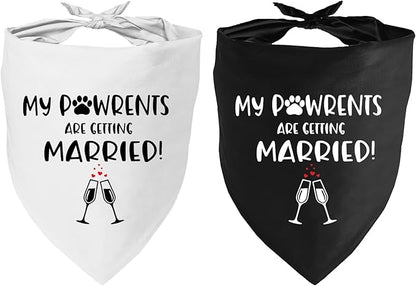 Getting Married Pet Dog Bandana, Engagement Announcement Dog Wedding Bandana by YROVWENQ
