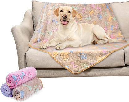 Dono 1 Pack 3 Dog Blankets, Soft Fluffy Fleece Pet Blanket Warm Sleep Mat Paw by Dono