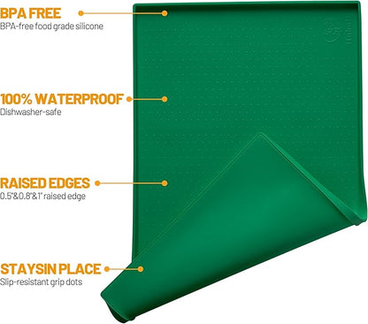Hubulk Dog Feeding Mat, 100% Waterproof Food Grade Silicone Pet Food and Water - Image 2
