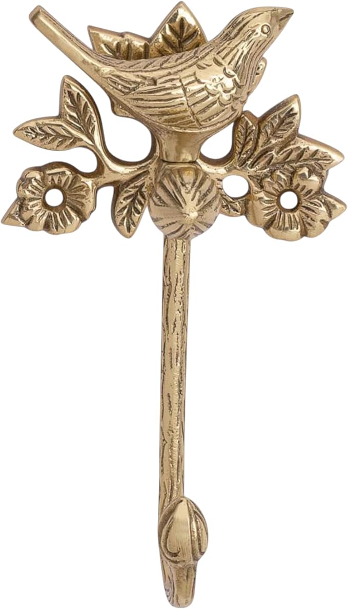 STYLENT Decor Solid Brass Bird Antique Towel Hook Bathroom Accessories Retro by Stylentdecor