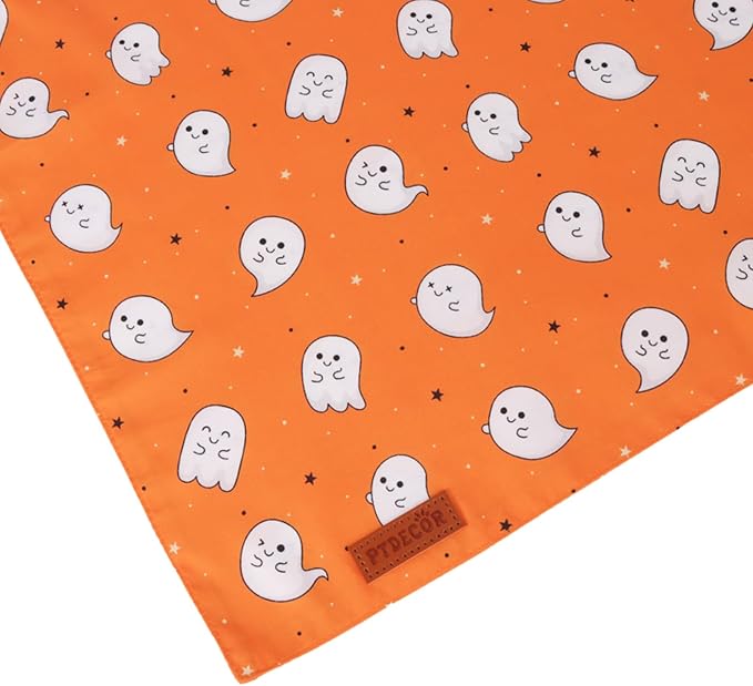PTDECOR Halloween Dog Bandana, Cute Ghost Pumpkin Design Reversible Holiday Pet - Image 6