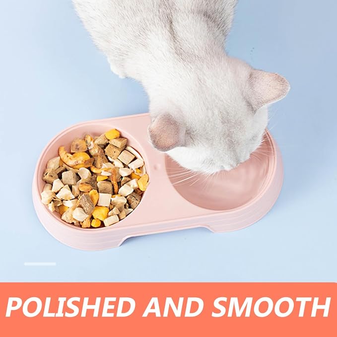 Balacoo 8 Pcs Cat Food Feeder, Plastic Double Bowl Cat Feeder, Candy Color Pet - Image 2