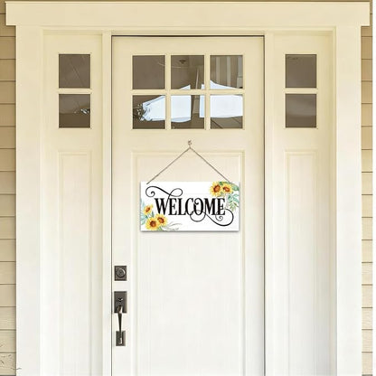 Welcome Sign for Front Door, Welcome Decor Wooden Hanging Sign for Wall Decor - Image 4