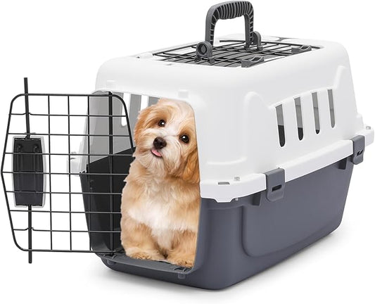 MoNiBloom 18-Inch 2-Door Top Loading Cat Carrier, Plastic Dog Crate Hard-Sided by Monibloom