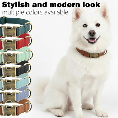 Dog Collar and Leash Set, Leather Silicone Waterproof Odor-Proof Dog Collar and - Image 5