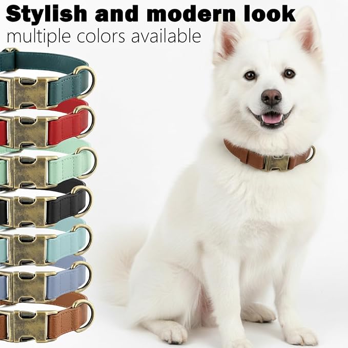 Dog Collar and Leash Set, Leather Silicone Waterproof Odor-Proof Dog Collar and - Image 5
