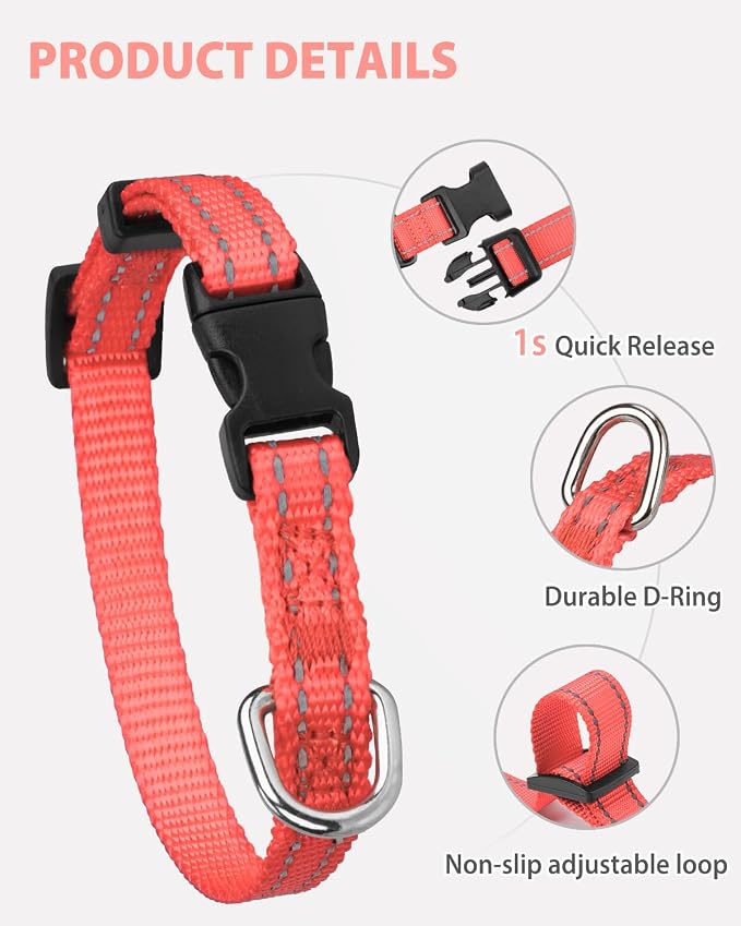 Joytale Small Dog Collar, Reflective and Adjustable Nylon Collar - Image 4