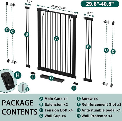 Fairy Baby 40.5" Extra Tall Baby Gate No Drill, 29.6"-40.5" Extra Wide Wide Dog - Image 2