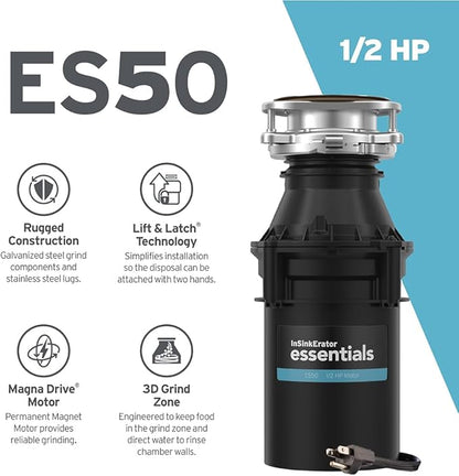 InSinkErator Essentials ES50 Kitchen Garbage Disposal - Image 2