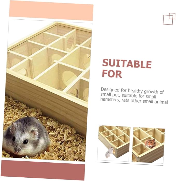 BESPORTBLE Household Hamster Maze Multi Grid Wooden Chinchilla Accessory - Image 5