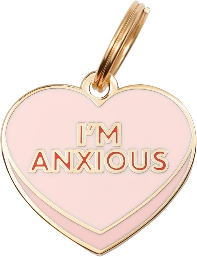 Two Tails Pet Company Personalized 'I'm Anxious' Pet ID Tag & Collar Charm by TwoTailsPetCompany