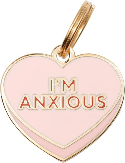 Two Tails Pet Company Personalized 'I'm Anxious' Pet ID Tag & Collar Charm by TwoTailsPetCompany
