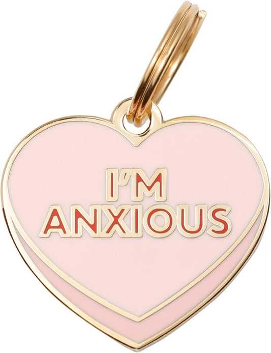 Two Tails Pet Company Personalized 'I'm Anxious' Pet ID Tag & Collar Charm by TwoTailsPetCompany