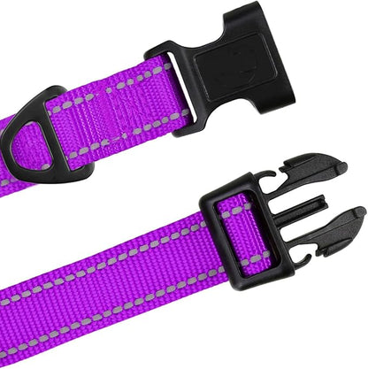 TagME Reflective Nylon Dog Collars, Adjustable Classic Pet Collar - Image 4