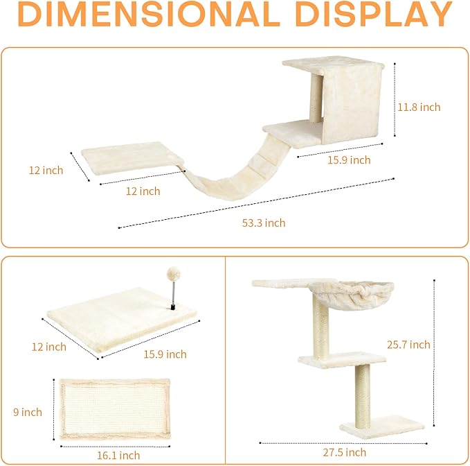 Cat Wall Shelves, Space-Saving Wall-Mounted Cat Climber Set - Image 2