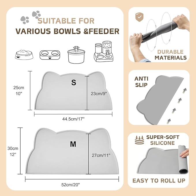 Cat Food Mat, Silicone Pet Feeding Mat - Image 5