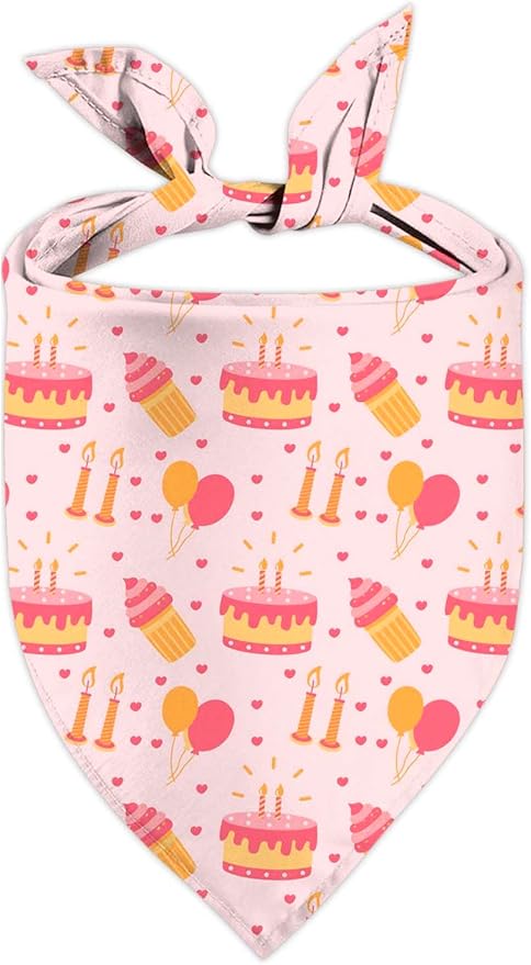 Birthday Dog Bandanas, Double Side Reversible Large Pet Bandanas, Adjustable by Unknown