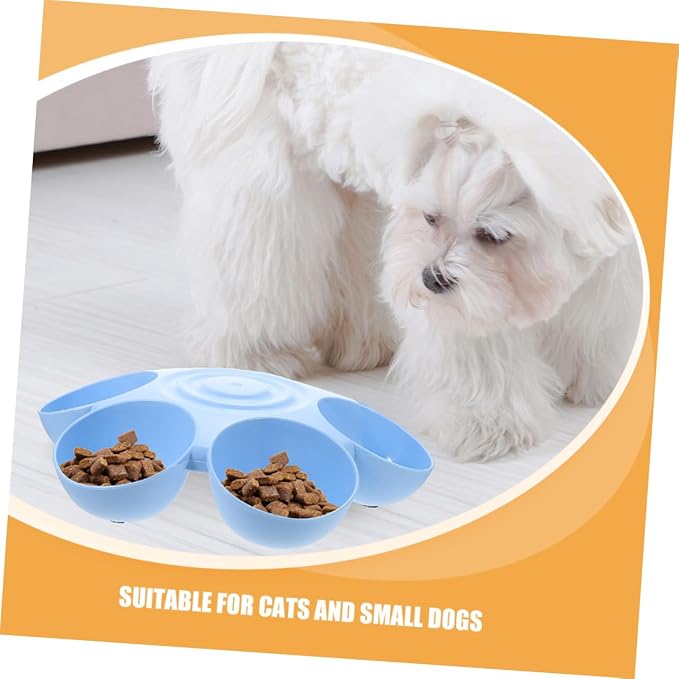 Toyvian Multi-Grid Floral Pet Feeding Bowl - Image 3