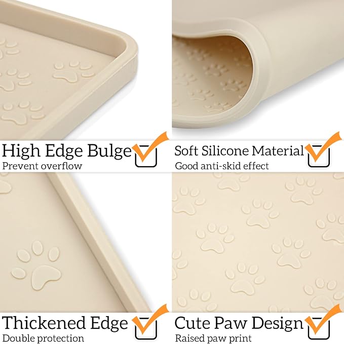 Ptlom Silicone Pet Placemat for Dog and Cat, Waterproof Non-Slip Pet Feeding - Image 4