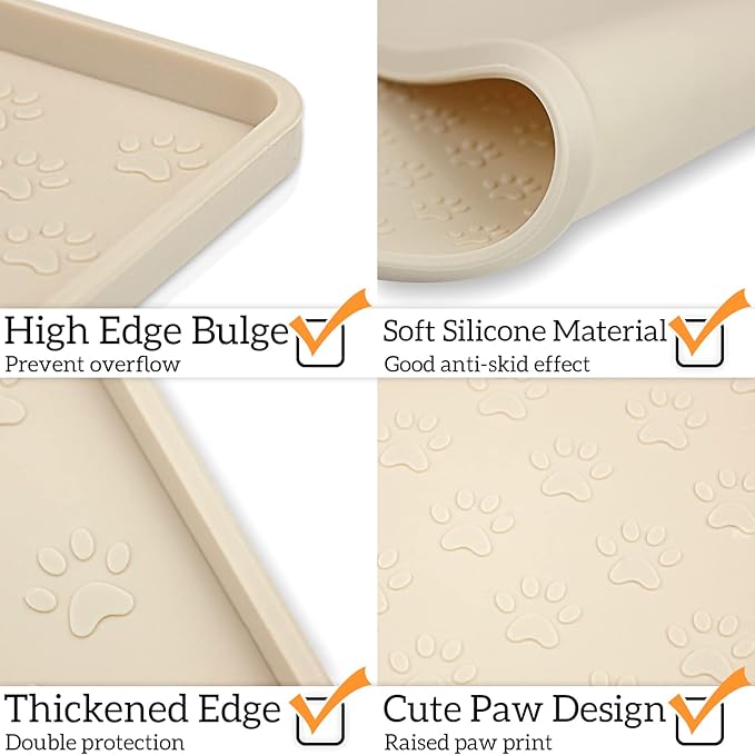 Ptlom Silicone Pet Placemat for Dog and Cat, Waterproof Anti-Slip Pet Feeding - Image 4